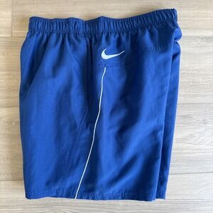 Vintage Y2K Nike Swim Trunks Swoosh Lined Cargo Pocket Board Shorts Blue Mens‎ L